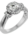 Inel de Logodnă cu Moissanite Halo Duo Etern de 1.00 ct din Platina - Castelo.ro