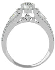 Inel de Logodnă cu Diamante Naturale Halo Duo Etern Pavé de 1.51 ct din Platina - Castelo.ro
