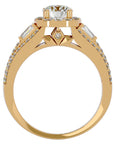 Inel de Logodnă din Aur 14k cu Moissanite Halo Duo Etern Pavé de 1.51 ct din 14k Aur Galben - Castelo.ro