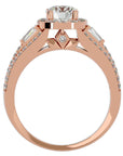 Inel de Logodnă din Aur 14k cu Diamante Create în Laborator Halo Duo Etern Pavé de 1.51 ct din 14k Aur Roz - Castelo.ro
