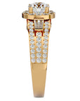 Inel de Logodnă cu Moissanite Halo Duo Etern Pavé de 1.51 ct din 18k Aur Galben - Castelo.ro