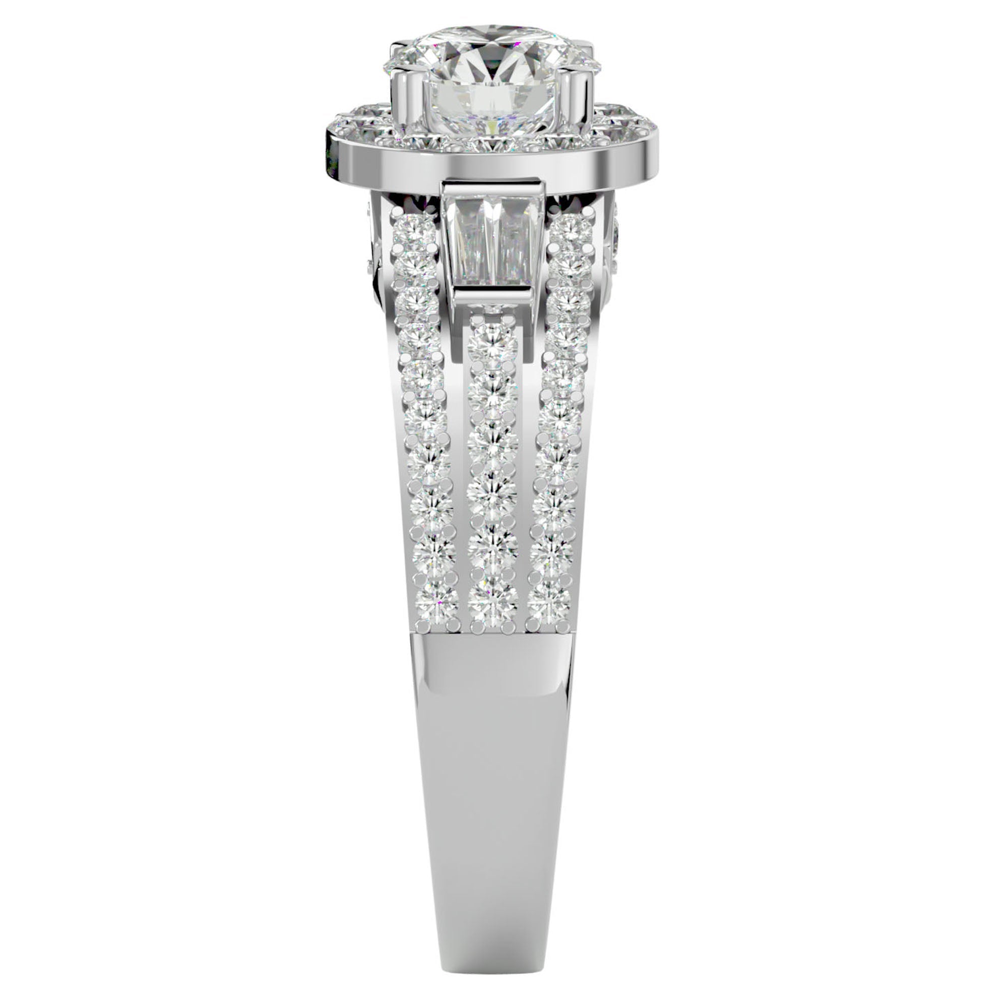 Inel de Logodnă cu Diamante Create în Laborator Halo Duo Etern Pavé de 1.51 ct din Platina - Castelo.ro