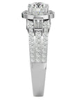 Inel de Logodnă din Aur 14k cu Diamante Create în Laborator Halo Duo Etern Pavé de 1.51 ct din 14k Aur Alb - Castelo.ro