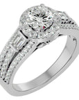 Inel de Logodnă cu Diamante Naturale Halo Duo Etern Pavé de 1.51 ct din Platina - Castelo.ro