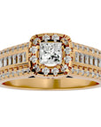 Inel de Logodnă cu Diamante Create în Laborator Halo Duo Etern Pavé de 1.19 ct din 18k Aur Galben - Castelo.ro