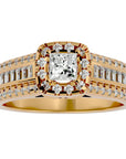 Inel de Logodnă cu Diamante Create în Laborator Halo Duo Etern Pavé de 1.19 ct din 18k Aur Galben - Castelo.ro