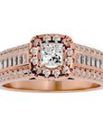 Inel de Logodnă cu Diamante Create în Laborator Halo Duo Etern Pavé de 1.19 ct din 18k Aur Roz - Castelo.ro