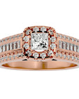 Inel de Logodnă din Aur 14k cu Diamante Create în Laborator Halo Duo Etern Pavé de 1.19 ct din 14k Aur Roz - Castelo.ro