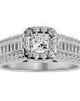 Inel de Logodnă din Aur 14k cu Diamante Create în Laborator Halo Duo Etern Pavé de 1.19 ct din 14k Aur Alb - Castelo.ro