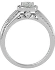 Inel de Logodnă din Aur 14k cu Diamante Create în Laborator Halo Duo Etern Pavé de 1.19 ct din 14k Aur Alb - Castelo.ro
