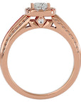 Inel de Logodnă cu Diamante Create în Laborator Halo Duo Etern Pavé de 1.19 ct din 18k Aur Roz - Castelo.ro