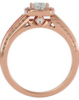 Inel de Logodnă cu Diamante Create în Laborator Halo Duo Etern Pavé de 1.19 ct din 18k Aur Roz - Castelo.ro