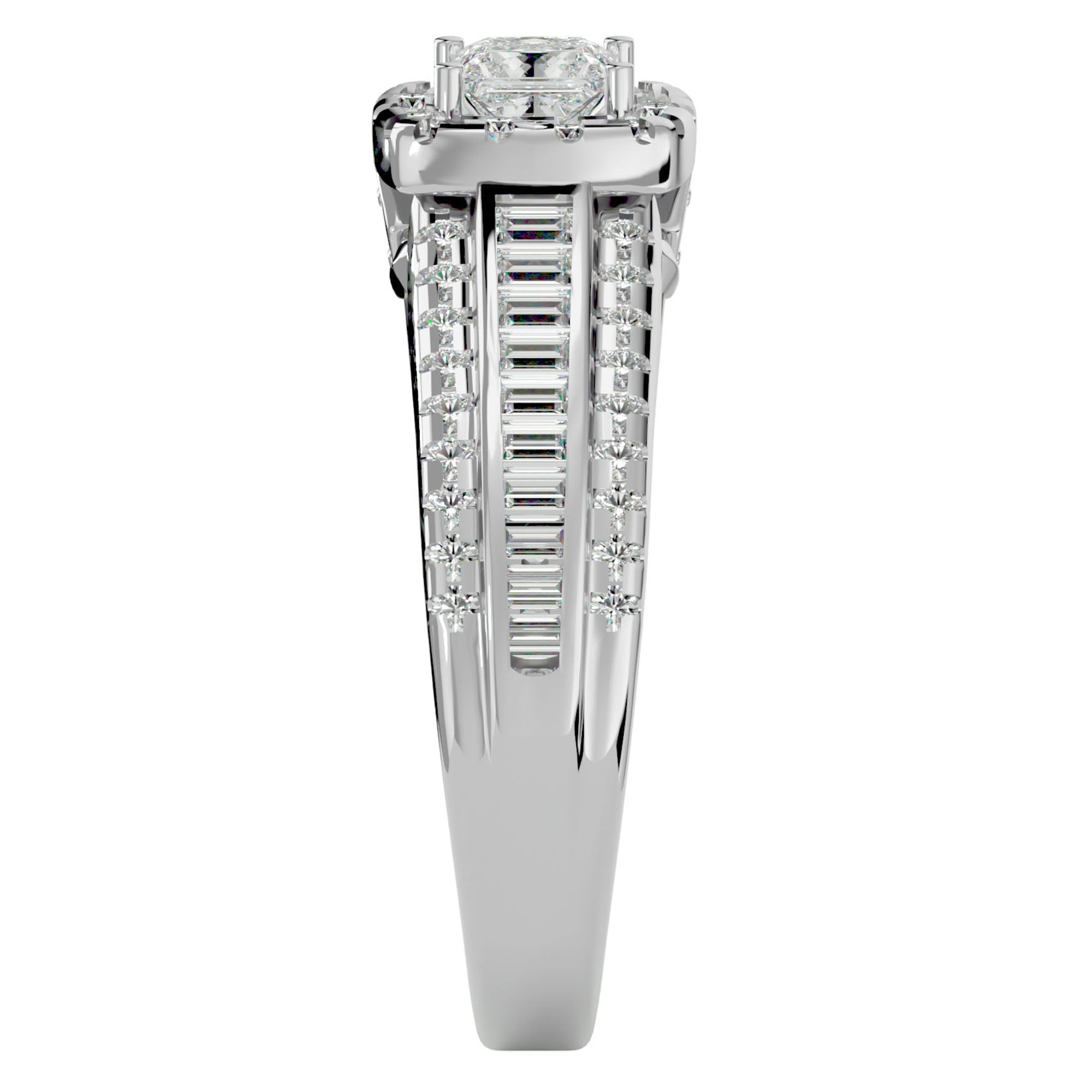 Inel de Logodnă cu Diamante Create în Laborator Halo Duo Etern Pavé de 1.19 ct din Platina - Castelo.ro