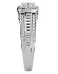 Inel de Logodnă din Aur 14k cu Diamante Create în Laborator Halo Duo Etern Pavé de 1.19 ct din 14k Aur Alb - Castelo.ro