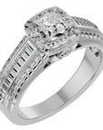 Inel de Logodnă din Aur 14k cu Diamante Create în Laborator Halo Duo Etern Pavé de 1.19 ct din 14k Aur Alb - Castelo.ro