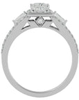 Inel de Logodnă din Aur 14k cu Diamante Naturale Halo Princess Pavé de 1.00 ct din 14k Aur Alb - Castelo.ro