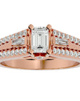 Inel De Logodnă Goutte de Rosée cu Moissanite Pavé de 1.05 ct din 18k Aur Roz - Castelo.ro