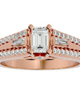 Inel De Logodnă Goutte de Rosée din Aur 14k cu Diamante Naturale Pavé de 1.05 ct din 14k Aur Roz - Castelo.ro