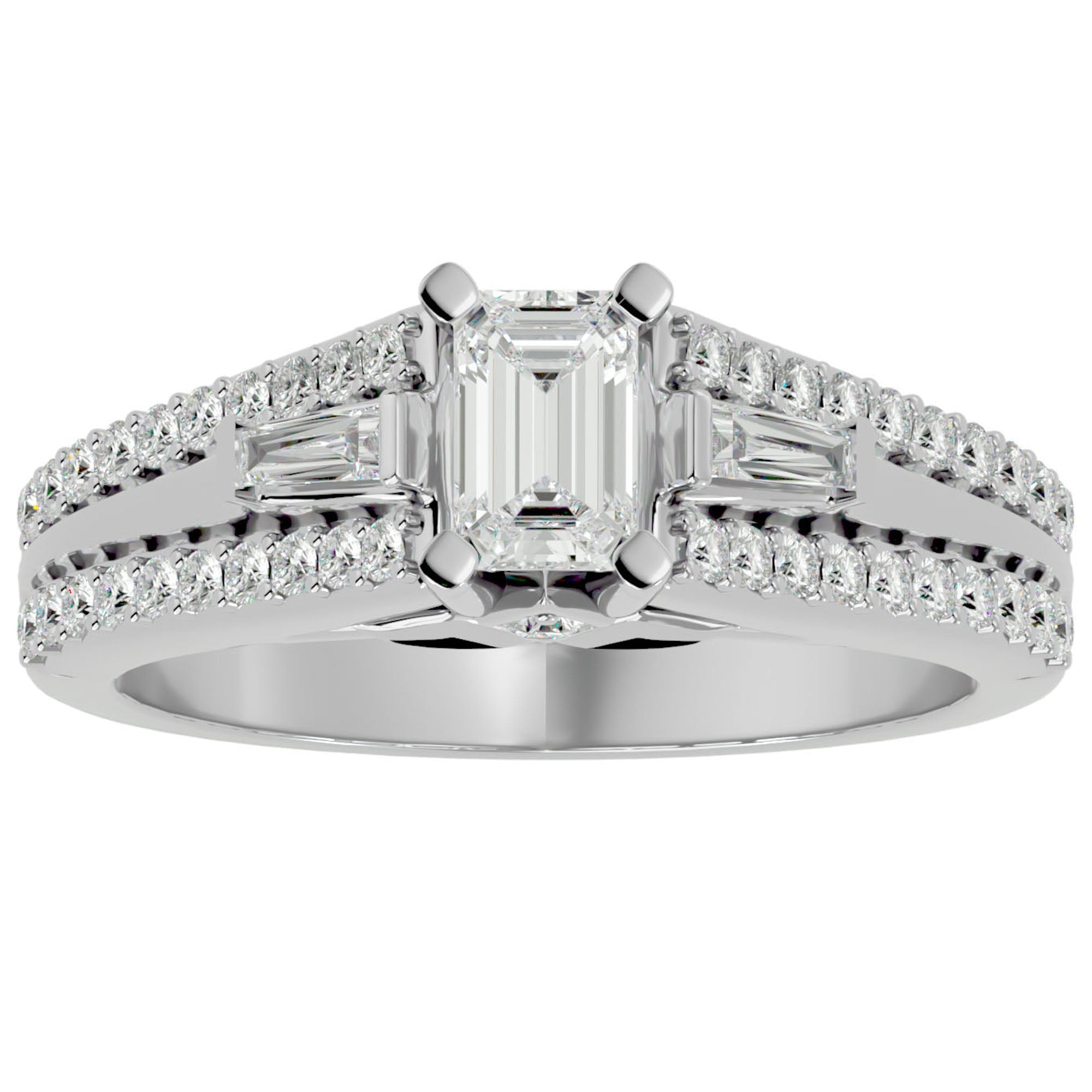 Inel De Logodnă Goutte de Rosée cu Diamante Create în Laborator Pavé de 1.05 ct din Platina - Castelo.ro