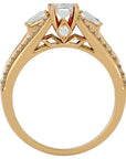 Inel De Logodnă Goutte de Rosée cu Moissanite Pavé de 1.05 ct din 18k Aur Galben - Castelo.ro