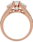 Inel De Logodnă Goutte de Rosée cu Moissanite Pavé de 1.05 ct din 18k Aur Roz - Castelo.ro