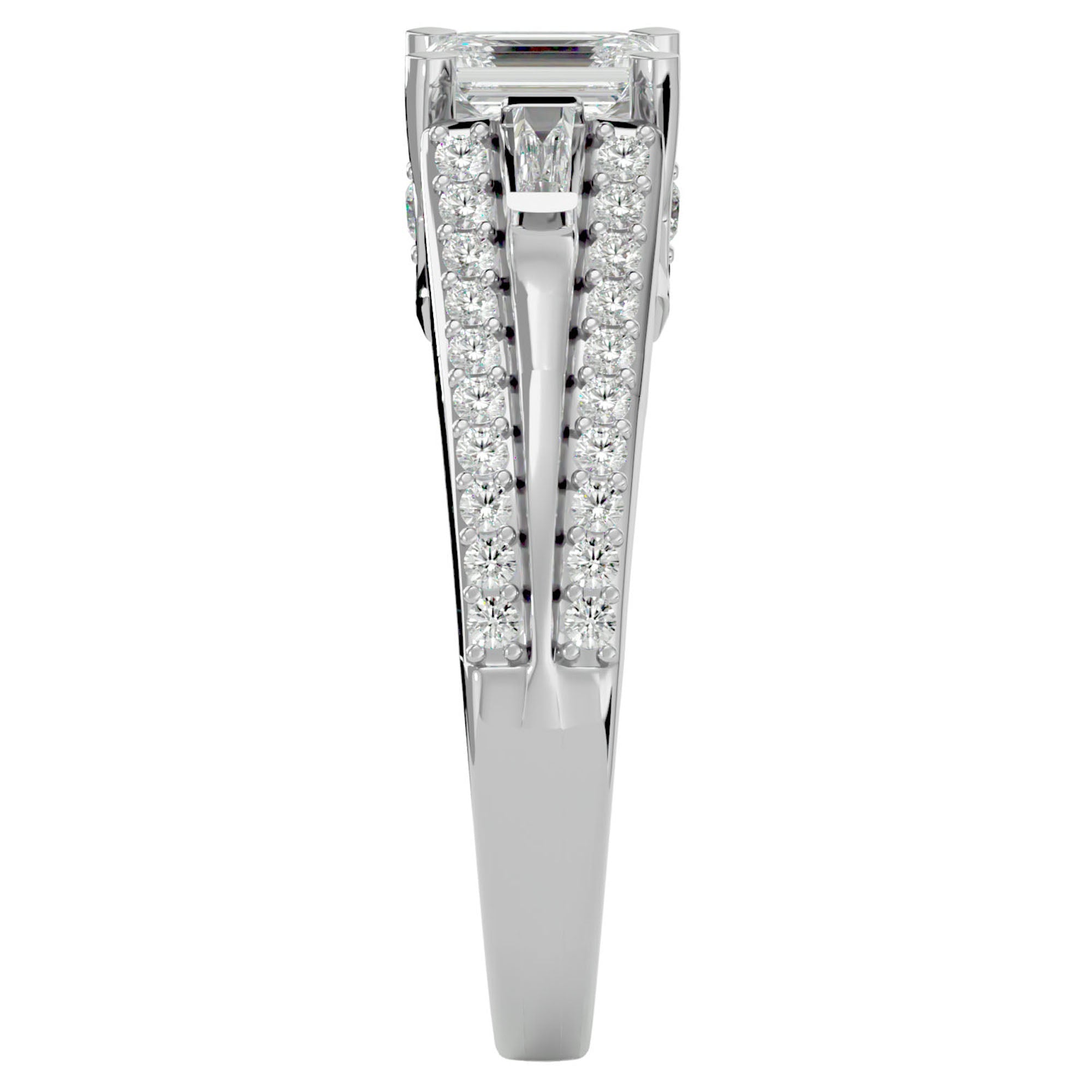 Inel De Logodnă Goutte de Rosée cu Diamante Create în Laborator Pavé de 1.05 ct din Platina - Castelo.ro