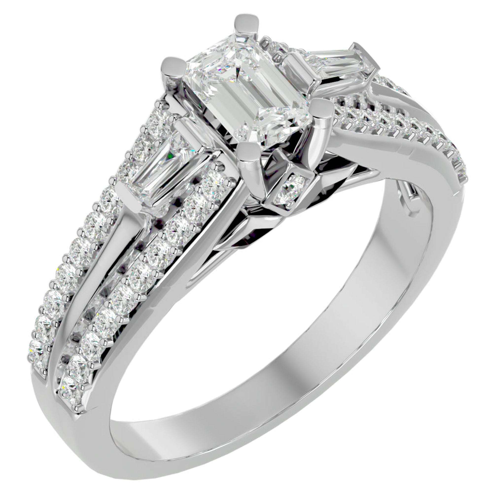 Inel De Logodnă Goutte de Rosée cu Diamante Create în Laborator Pavé de 1.05 ct din Platina - Castelo.ro