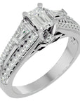 Inel De Logodnă Goutte de Rosée din Aur 14k cu Diamante Naturale Pavé de 1.05 ct din 14k Aur Alb - Castelo.ro