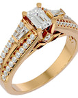 Inel De Logodnă Goutte de Rosée cu Moissanite Pavé de 1.05 ct din 18k Aur Galben - Castelo.ro