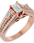 Inel De Logodnă Goutte de Rosée din Aur 14k cu Diamante Naturale Pavé de 1.05 ct din 14k Aur Roz - Castelo.ro