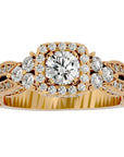 Inel de Logodnă din Aur 14k cu Diamante Create în Laborator Halo Împletit Etern Pavé de 1.32 ct din 14k Aur Galben - Castelo.ro