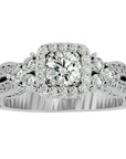 Inel de Logodnă cu Moissanite Halo Împletit Etern Pavé de 1.32 ct din Platina - Castelo.ro