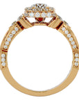 Inel de Logodnă din Aur 14k cu Moissanite Halo Împletit Etern Pavé de 1.32 ct din 14k Aur Galben - Castelo.ro