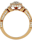 Inel de Logodnă din Aur 14k cu Diamante Create în Laborator Halo Împletit Etern Pavé de 1.32 ct din 14k Aur Galben - Castelo.ro