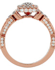 Inel de Logodnă din Aur 14k cu Moissanite Halo Împletit Etern Pavé de 1.32 ct din 14k Aur Roz - Castelo.ro