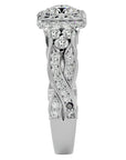 Inel de Logodnă cu Diamante Naturale Halo Împletit Etern Pavé de 1.32 ct din Platina - Castelo.ro