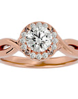 Inel De Logodnă Vent d'Automne din Aur 14k cu Moissanite de 0.96 ct din 14k Aur Roz - Castelo.ro