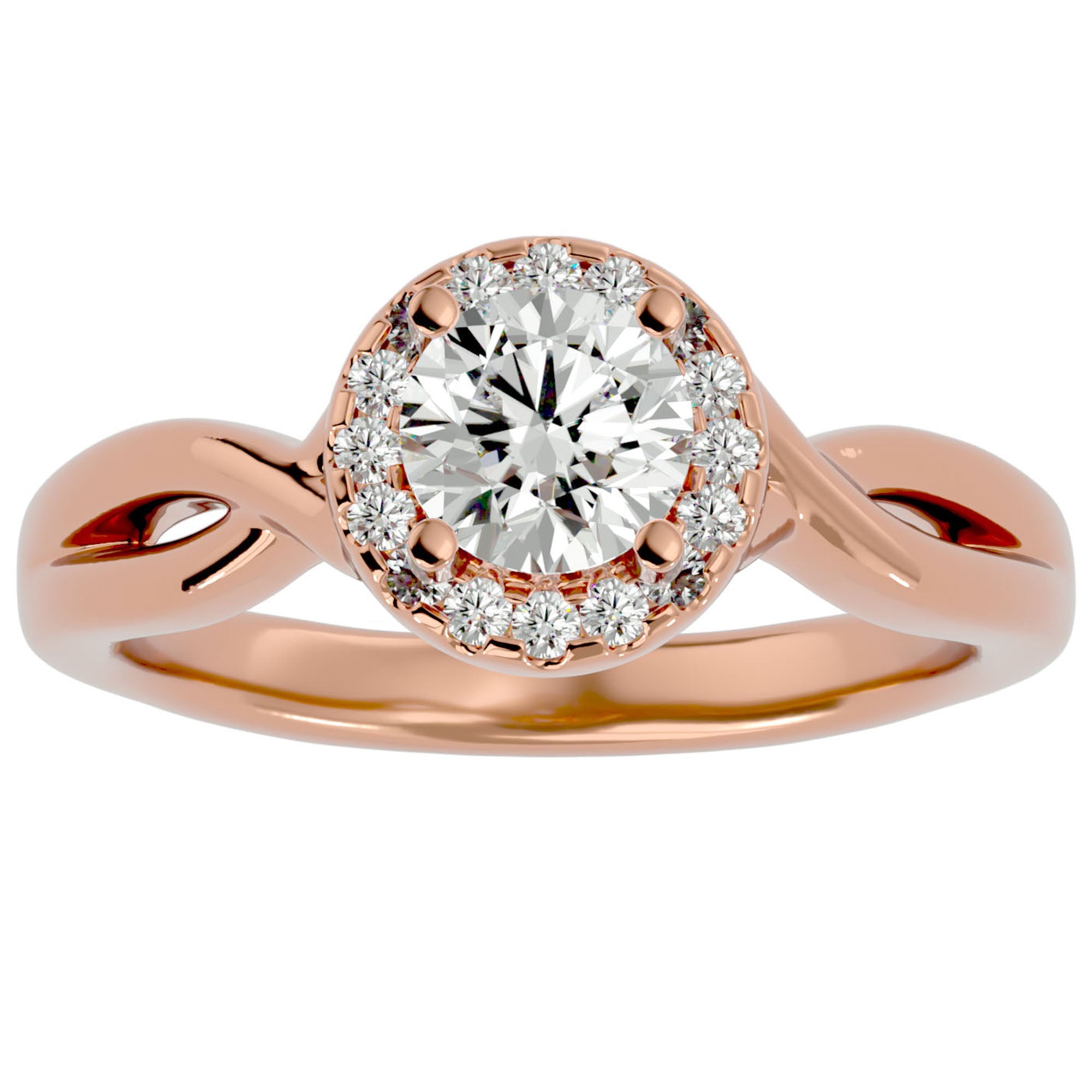 Inel De Logodnă Vent d'Automne din Aur 14k cu Diamante Create în Laborator de 0.96 ct din 14k Aur Galben - Castelo.ro