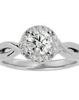 Inel de Logodnă cu Moissanite Halo Împletit Etern de 0.96 ct din Platina - Castelo.ro