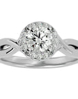 Inel De Logodnă Vent d'Automne cu Diamante Naturale de 0.96 ct din Platina - Castelo.ro