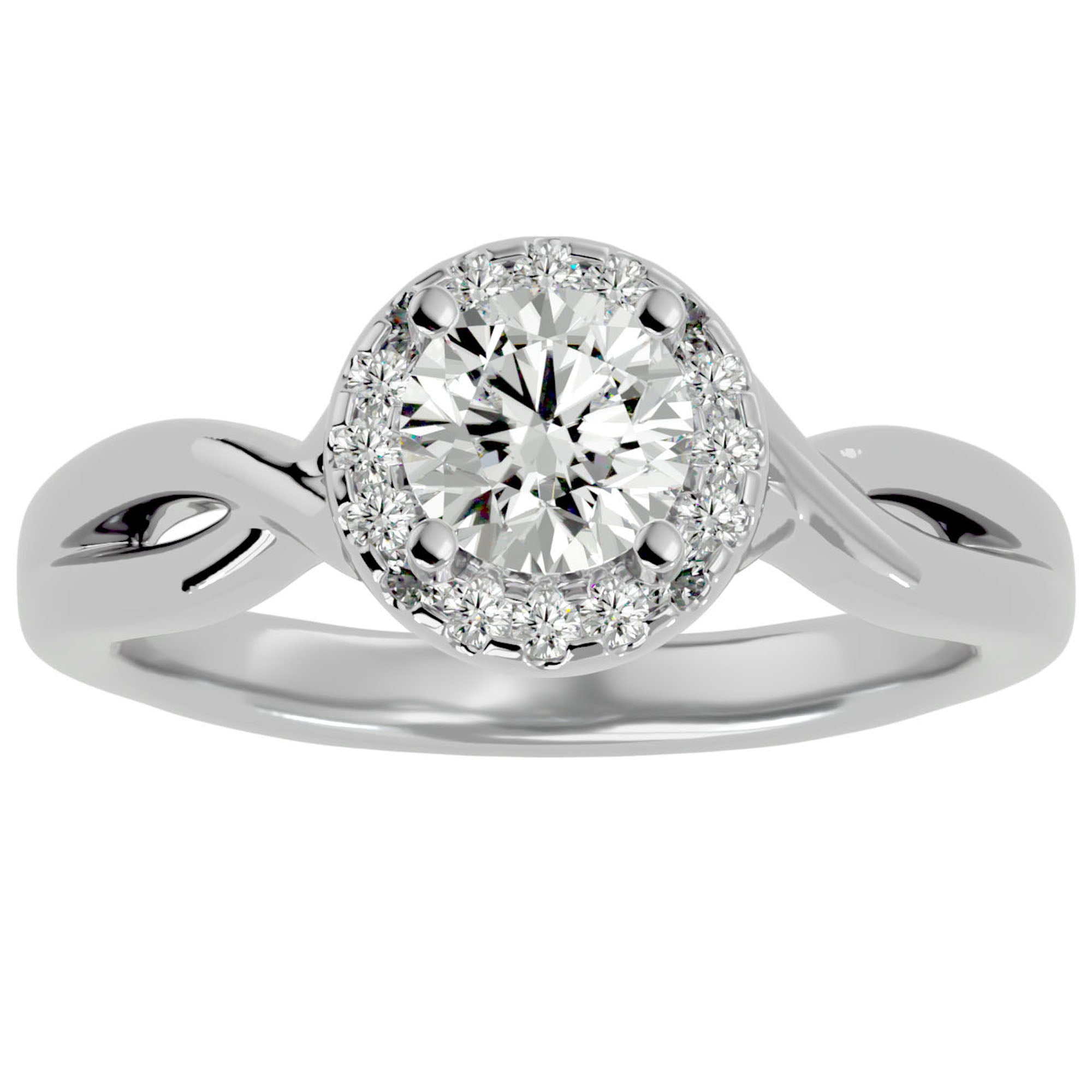 Inel De Logodnă Vent d'Automne cu Diamante Create în Laborator de 0.96 ct din Platina - Castelo.ro
