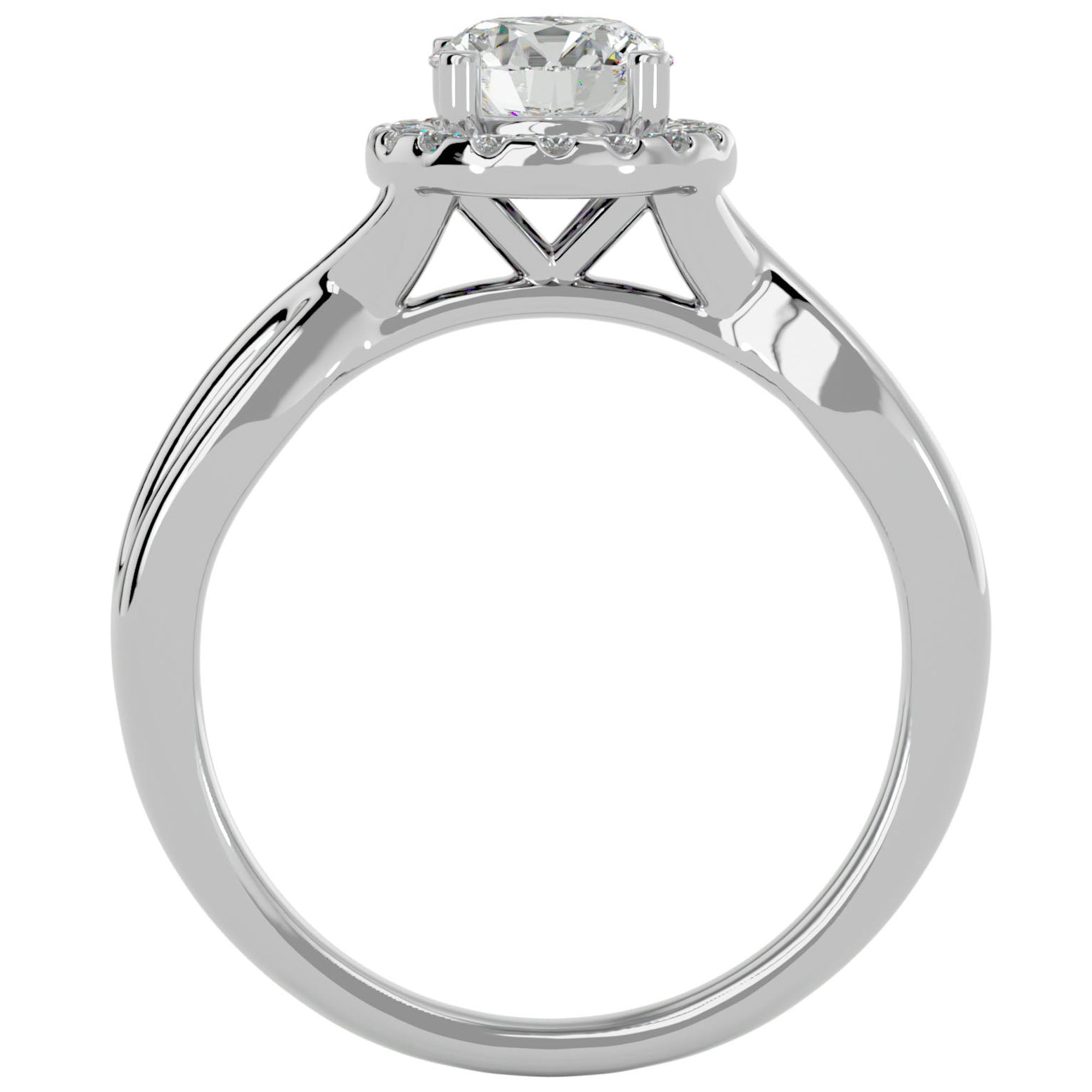 Inel De Logodnă Vent d'Automne cu Diamante Naturale de 0.96 ct din Platina - Castelo.ro