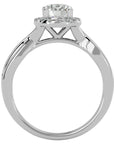 Inel de Logodnă din Aur 14k cu Diamante Naturale Halo Împletit Etern de 0.96 ct din 14k Aur Alb - Castelo.ro