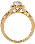 Inel de Logodnă din Aur 14k cu Diamante Create în Laborator Halo Împletit Etern de 0.96 ct din 14k Aur Galben - Castelo.ro