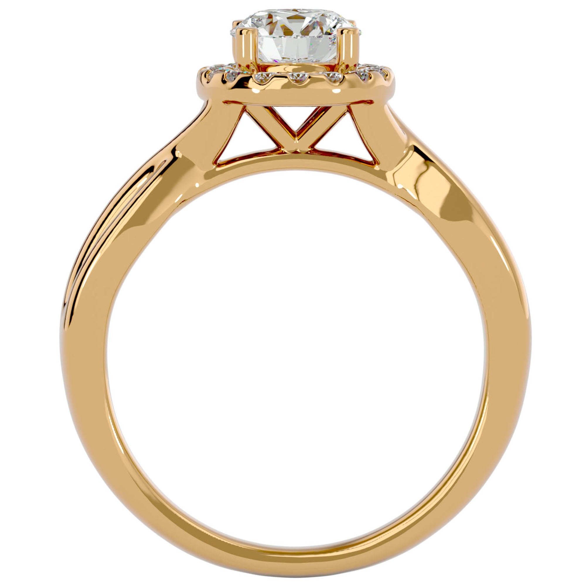 Inel De Logodnă Vent d'Automne din Aur 14k cu Diamante Create în Laborator de 0.96 ct din 14k Aur Galben - Castelo.ro