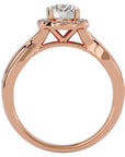 Inel de Logodnă din Aur 14k cu Diamante Naturale Halo Împletit Etern de 0.96 ct din 14k Aur Roz - Castelo.ro