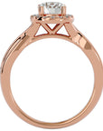 Inel De Logodnă Vent d'Automne cu Diamante Naturale de 0.96 ct din 18k Aur Roz - Castelo.ro