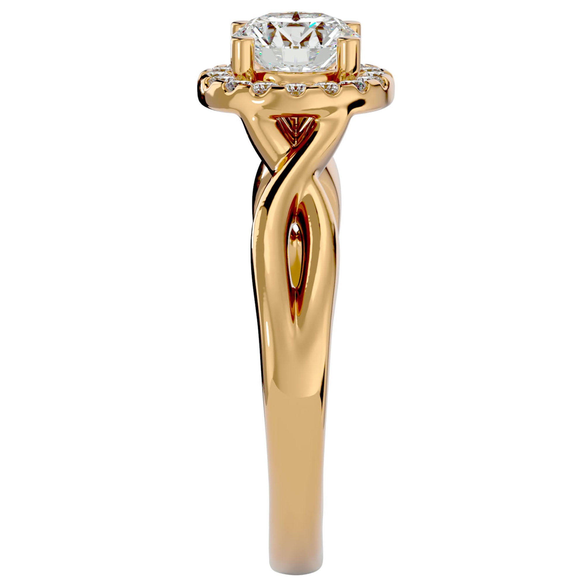 Inel De Logodnă Vent d'Automne din Aur 14k cu Diamante Create în Laborator de 0.96 ct din 14k Aur Galben - Castelo.ro
