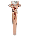 Inel De Logodnă Vent d'Automne cu Diamante Naturale de 0.96 ct din 18k Aur Roz - Castelo.ro