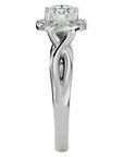 Inel de Logodnă din Aur 14k cu Diamante Naturale Halo Împletit Etern de 0.96 ct din 14k Aur Alb - Castelo.ro
